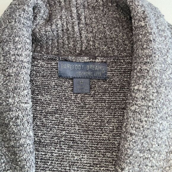 Barefoot Dreams Cozychic Lite Circle Cardigan Size M Purple Open Front Pockets - Picture 2 of 11